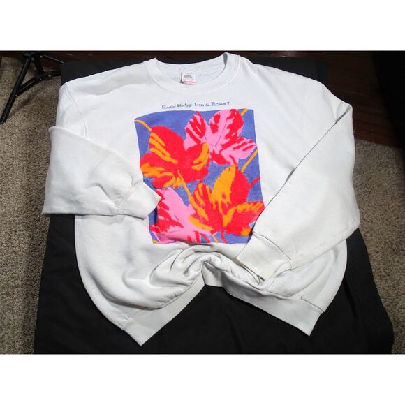 Vtg Eagle Ridge Inn Resort Sweatshirt Lakeside Resort Wear 90s Large Art Graphic - Picture 1 of 9